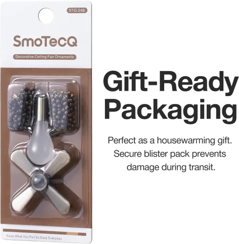 Miniatura 3 de SmoTecQ Extensor de cadena de ventilador de techo ultra largo, integrado con bombilla decorativa de vidrio esmerilado y cable de ventilador