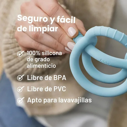 Miniatura 6 de Frida Baby Get-A-Grip BabyTeether para aliviar la dentición Juguetes de dentición de silicona 100% de grado alimenticio para bebés de 0 a 6, 12