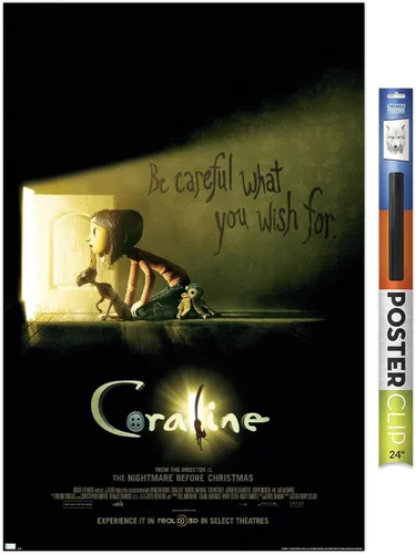 Miniatura 14 de Trends International Coraline - Póster de pared de una hoja, 22.4 pulgadas de largo x 14.7 pulgadas de ancho, versión enmarcada en bronce Versión