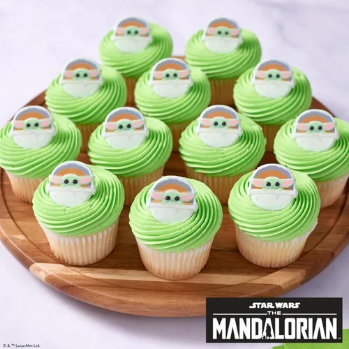 Miniatura 9 de DECOPAC Star Wars The Mandalorian The Child Anillos, decoraciones para cupcakes, adornos para pasteles seguros para alimentos, paquete de 24