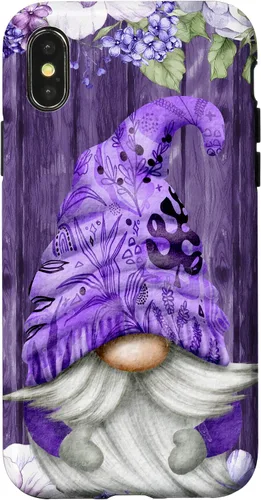 Miniatura 5 de Cute Purple Aesthetic Anemones Flower Pattern Lavender Gnome Case for iPhone 17