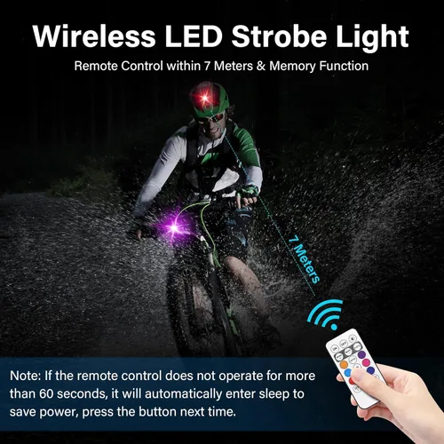Miniatura 6 de Luces LED inalámbricas para coche 8 piezas con control remoto, luces LED estroboscópicas inalámbricas 8 colores con carga USB, IP65, impermeables