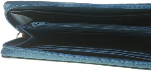 Miniatura 3 de Cartera de pulsera de cuero vegano Zebra, Turquesa