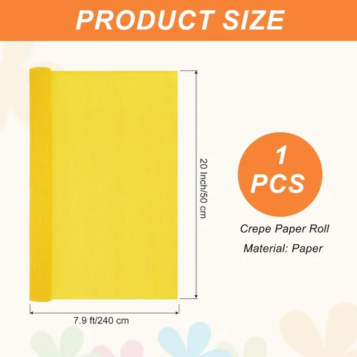 Miniatura 2 de MECCANIXITY Papel crepé, 7.9 pies de largo y 20 pulgadas de ancho, rollo de papel crepé de albaricoque para decoración de fiestas, suministros
