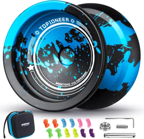 MAGICYOYO V12 Yoyo Profesional de Girar con Dedo para Niños Principiantes, Yoyo No Sensible para Jugadores Avanzados, Yo Yo Profesional para Trucos