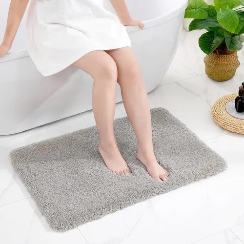 Miniatura 45 de Disolla Alfombras pequeñas para baño 17x24 antideslizante, alfombra de baño blanca esponjosa para el suelo del baño, lavable a máquina, alfombra