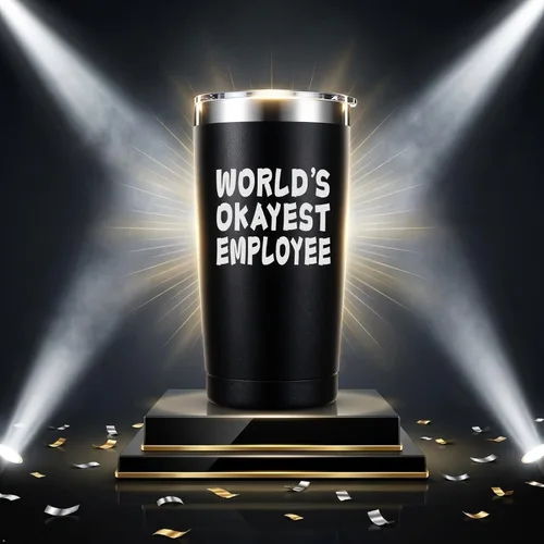 Miniatura 4 de ARIABLE World's Okayest Employee 20oz Stainless Steel Tumbler - Laser Engraved Funny Employee Gift, Double Wall Vacuum Insulated Coffee Cup with Lid