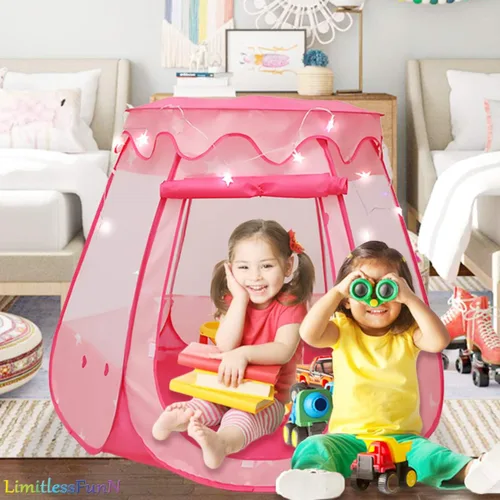 Miniatura 3 de Princess Pop Up - Tienda de campaña y luces para niños, juguete para piscina de pelotas para niños, 48 x 36 pulgadas