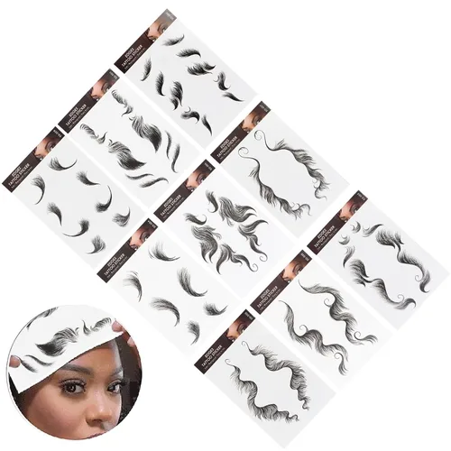 Miniatura 2 de Calcomanías para el cabello para mujer, calcomanías realistas de flequillo para línea de cabello alta y peinados de moda, calcomanía de línea