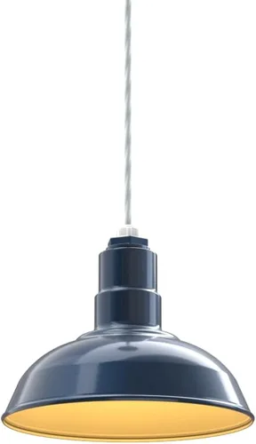 Miniatura 67 de Steel Lighting Co. El Segundo - Lámpara de granero Colgante montado en el techo Domo de 12 pulgadas Vástago de 12 pulgadas Luz de acero