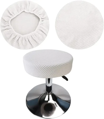 Miniatura 11 de Funda de taburete redonda de 12 a 16 pulgadas, fundas de asiento redondas para taburetes de bar, tela de lujo elástica, lavable de jacquard a prueba