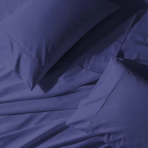 Miniatura 13 de Royal Tradition Cool and Crisp Percale Cotton 4pc Sheet Set (Full Size, Blue) Made in USA Breathable Classic Bed Sheets