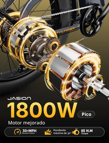 Miniatura 3 de Jasion Bicicleta eléctrica Thunder/PRO/ST, 2000 W/1800 W Peak Ebikes para adultos, neumático de grasa de 26 pulgadas, mejor bicicleta eléctrica