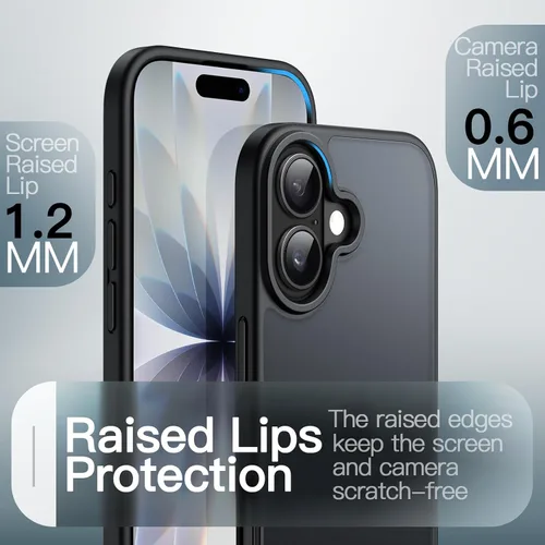 Miniatura 5 de JETech Funda mate para iPhone 17 de 6.3 pulgadas, protección contra caídas de grado militar, carcasa trasera translúcida esmerilada minimalista