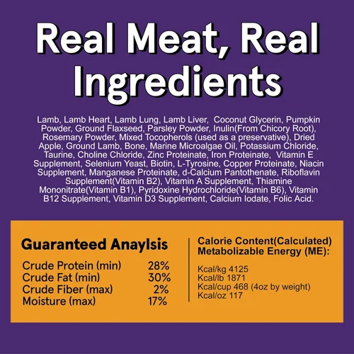 Miniatura 4 de TRMC Real Meat - Alimento para perros secado al aire con cordero real, dos bolsas de 5 libras de alimento para perros de carne real sin cereales