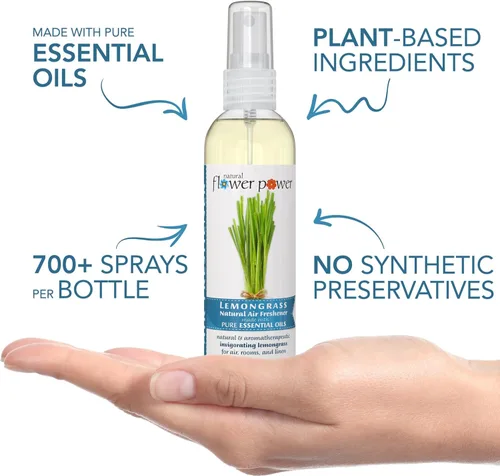 Miniatura 2 de Natural Flower Power Ambientador en Aerosol – Eliminador de olores con aceites esenciales – Hogar, coche y tela – Libre de crueldad animal y vegano