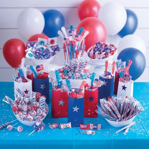 Miniatura 4 de Fun Express Old Fashioned Candy Patriotic USA Sweet Creams 108 piezas envueltas individualmente, caramelo rojo, blanco y azul para recuerdos