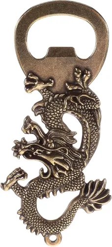 Abrebotellas de dragón Abrebotellas de cerveza 2024 Año Nuevo chino Zodiaco Animal Abrebotellas Metal Vintage Abrebotellas Llavero Dragón Dorado