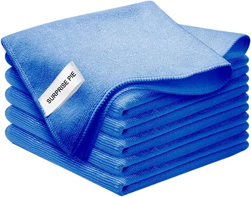 Paquete de 6 trapos de limpieza absorbentes sin pelusa para casa, cocina, automóvil, vidrio, acero inoxidable, ventana, limpiador de barcos, 12 x 12