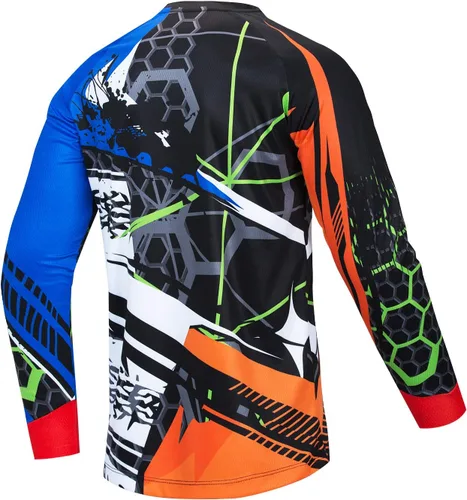 Miniatura 2 de JPOJPO Jersey de ciclismo para hombre, camiseta de manga larga, para jóvenes, todoterreno, para motocicleta, ropa de bicicleta, anti-UV