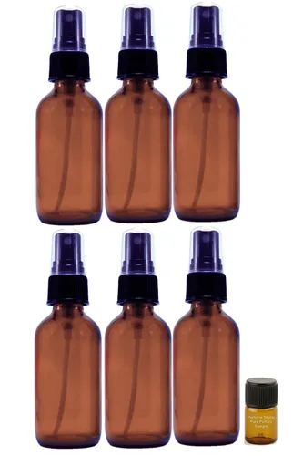 Miniatura 7 de Perfume Studio Juego de 6 piezas; botellas cuentagotas de vidrio ámbar de 2 onzas con una muestra de fragancia Perfume Studio de 0.07 onzas líquidas