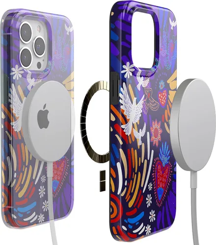 Miniatura 4 de Funda para iPhone 14 Pro Max Casely Viva La Vida Collage de Frida Kahlo Diseño Clásico Ultradelgado Compatible con MagSafe