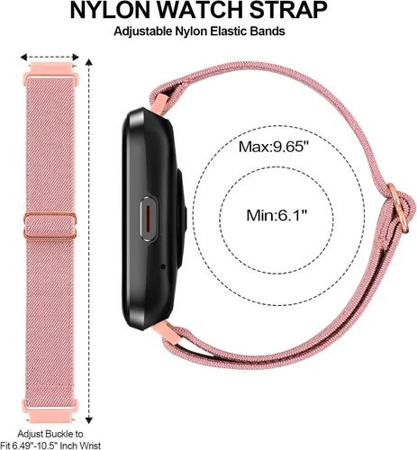 Miniatura 3 de Correa de reloj de nailon de 0.748 in compatible con SKG V7 Pro/SKG V7/ID205/ID205S/ID205U, correa deportiva de nailon suave y elástica ajustable