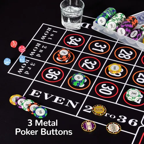 Miniatura 3 de Tapete de póquer de doble cara, 63 x 31 pulgadas, tablero de póquer Texas Holdem y tapete reversible de blackjack, tapete antideslizante de mesa