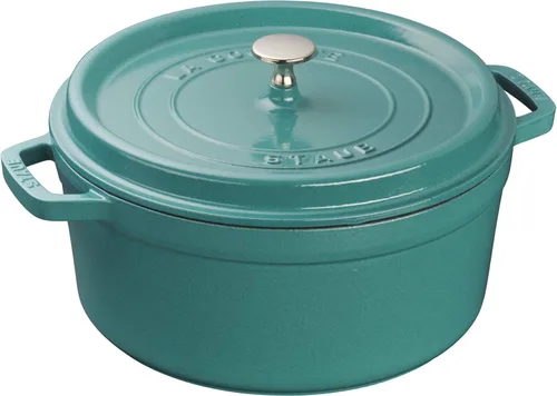 Miniatura 30 de STAUB Horno Holandés de Hierro Fundido 4 Cuartos Redondo, Fabricado en Francia, Sirve para 3-4, Blanco