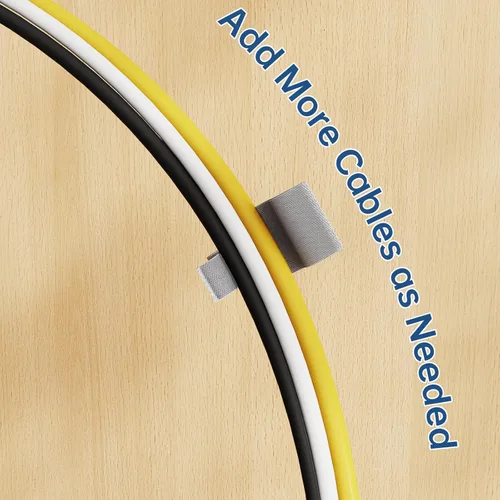 Miniatura 5 de NiHome 50 organizadores de cables, bridas autoadhesivas de gancho y bucle para gestión de cables, soportes de cables reutilizables para el hogar