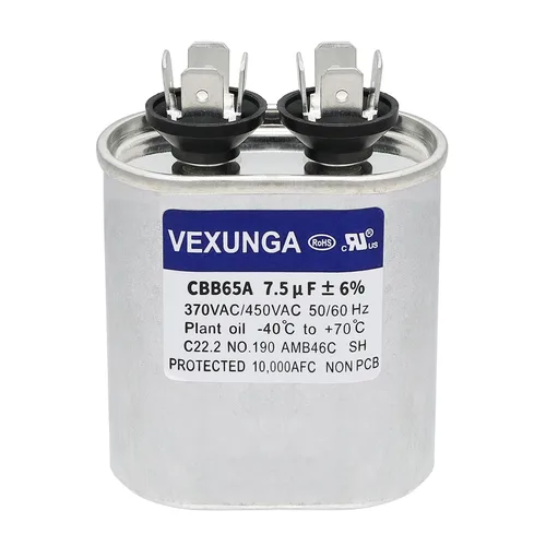 Miniatura 31 de VEXUNGA - 25/5 uF 25+5 MFD 370V o 440V Condensadores redondos de arranque dual 25 5 uF 370 440 Volt VAC CBB65 Condensadores para acondicionador