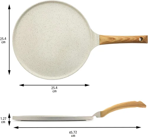Miniatura 6 de SENSARTE Sartén antiadherente para crepas con esparcidor, sartén Dosa de 10 pulgadas con revestimiento cerámico natural, sartén plana