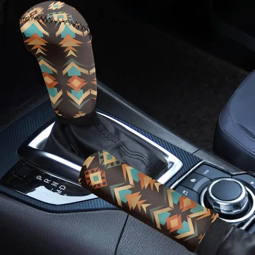 Miniatura 47 de Juego de 2 piezas set de accesorios interiores para coche, para las mujeres, hombres; cubierta de palanca de cambios/freno de mano, personalizada