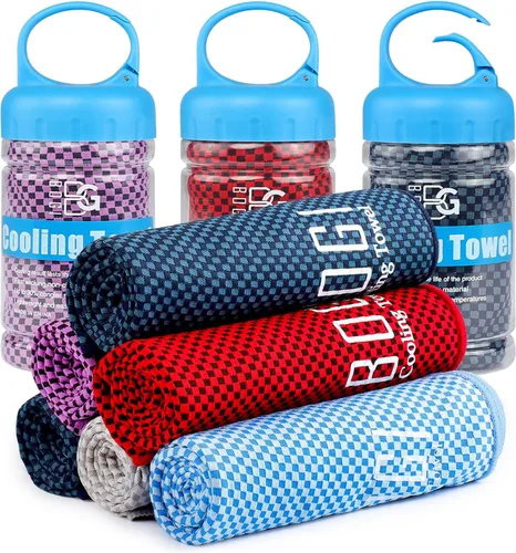 Miniatura 10 de BOGI Toallas refrescantes para cuello y cara, toalla suave y transpirable para enfriamiento instantáneo, se mantiene fresca para yoga, deportes, Azul