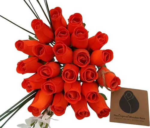 Miniatura 7 de Ramos originales de rosas de madera en 1, 2, o 3 docenas, Madera de abedul, Completamente negro, 1 Docena