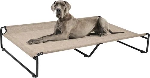 Miniatura 11 de Veehoo Cama elevada para perros al aire libre, camas elevadas para perros grandes, cuna lavable con reposacabezas laterales, patas antideslizantes