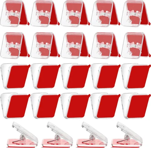 Miniatura 11 de Clips de pared autoadhesivos para cortina de ducha, clips de fotos para colgar banderas de papel, resorte de doble cara para profesores, póster