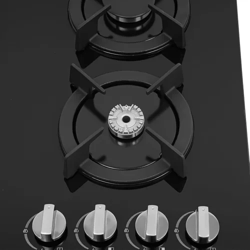 Miniatura 7 de Cocina de gas de 4 quemadores con superficie de vidrio templado para cocina, apartamento o uso comercial, convertible a NG/LPG, 23.23 x 20.08