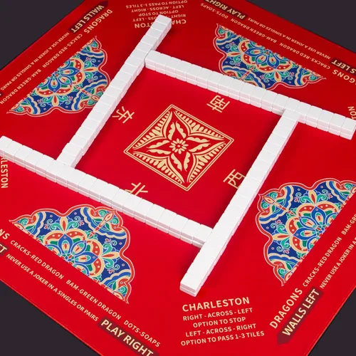 Miniatura 4 de Tapete Mahjong, 32.4 x 32.4 pulgadas, reducción de ruido, antideslizante, tapete de Mahjong para mesa, tapete de mesa Mahjong para póquer, tarjetas
