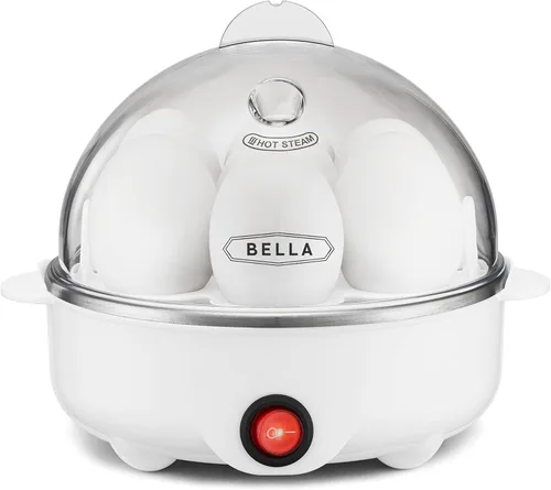 Miniatura 15 de Olla de huevos BELLA, hervidor rápido y escalfador, preparación de comidas esencial, tamaño familiar: prepara hasta 7 huevos grandes hervidos, tapa