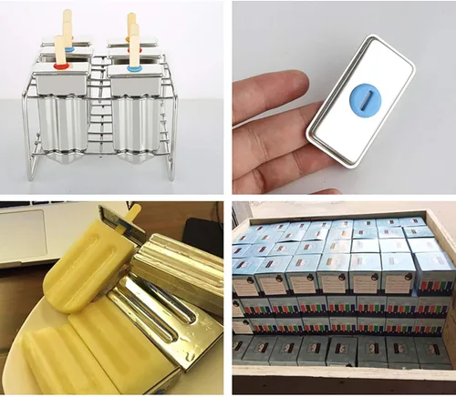 Miniatura 7 de 6 moldes de acero inoxidable duraderos para helados, moldes de metal para helados, molde de helado plateado para uso comercial en el hogar
