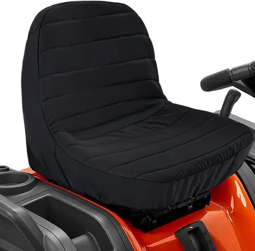 Miniatura 5 de Funda negra para asiento de tractor para cortacésped Kubota Craftsman Husqvarna John Deere Cub Cadet resistente al agua, acolchada y cómoda, se