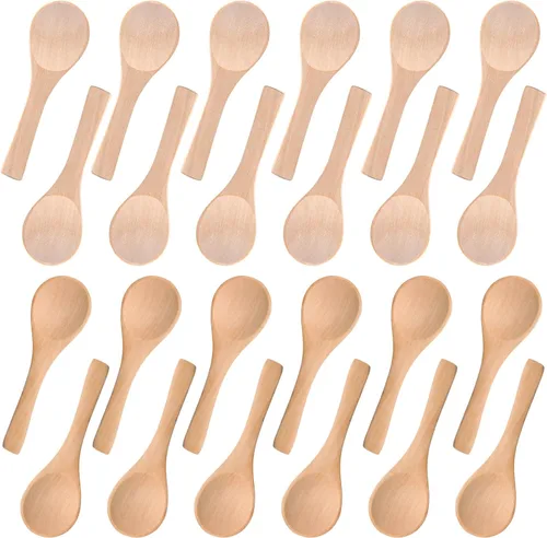 Miniatura 12 de Boao 50 Pzas Cucharas Pequeñas de Madera, 3.5'' L, Mini Cucharas Pequeñas de Madera Natural Cucharaditas Pequeñas para Frascos Azúcar Cremera Miel