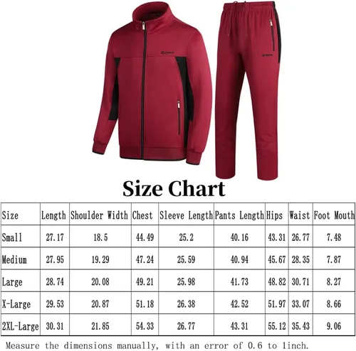Miniatura 5 de Conjunto deportivo casual de manga larga para hombre, sudadera con cremallera completa, chaqueta y pantalones para correr, trajes de 2 piezas