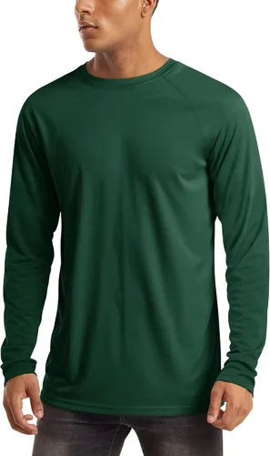 Miniatura 37 de MAGCOMSEN Camisas de manga larga para hombre, protección solar UPF 50+, camisetas atléticas para senderismo, correr, entrenamiento, protección