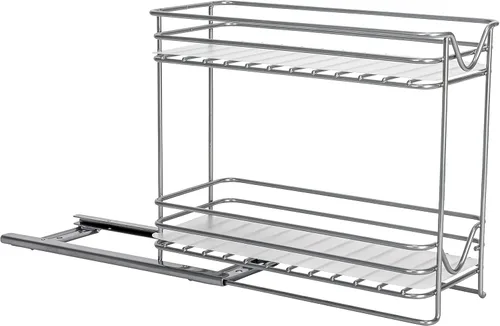 Miniatura 9 de Household Essentials Glidez - Organizador de almacenamiento extraíble de acero con recubrimiento en polvo con forros de plástico para uso en estante