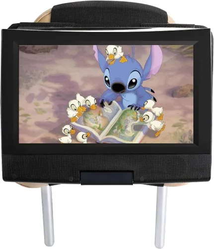 Hikig Soporte para reposacabezas para reproductor de DVD, soporte portátil para reposacabezas de asiento trasero de automóvil, giratorio y abatible,