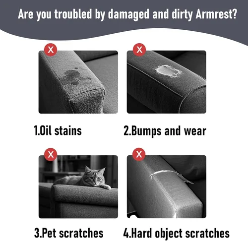 Miniatura 4 de Yoovat Fundas para Brazos de Sofá Sillón Reclinable Fundas para Reposabrazos Fundas Protectoras para Brazos de Silla