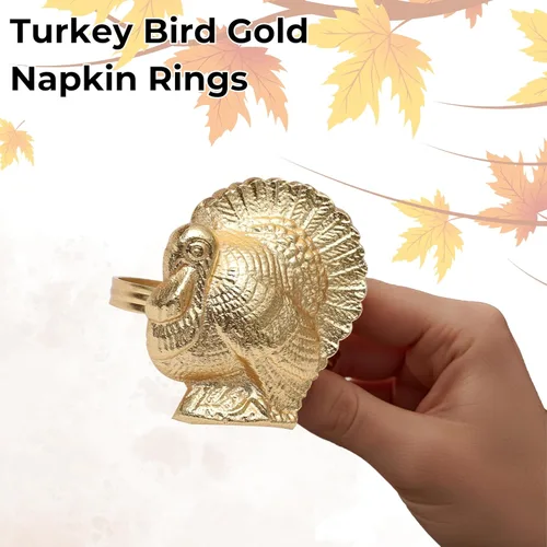 Miniatura 7 de ALPHA Living HOME Juego de 12 servilleteros de pavo y pájaros, soportes de metal modernos de alta calidad para elegantes ajustes de mesa, perfectos