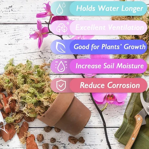 Miniatura 3 de Halatool 2.2LBS Musgo natural de Sphagnum para plantas 40 QT Musgo de turba premium de fibra larga para orquídea, musgo seco para trasplante